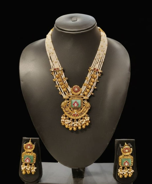 Rajwadi Heritage Bridal Necklace Set