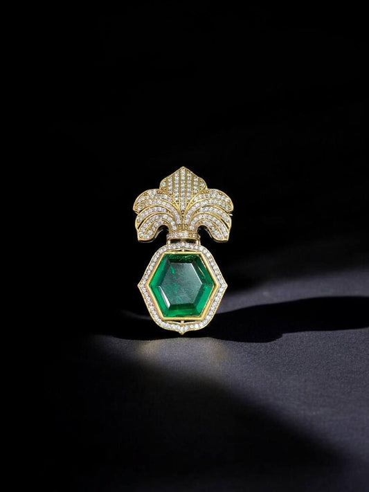 Azure Royale Green Brooch