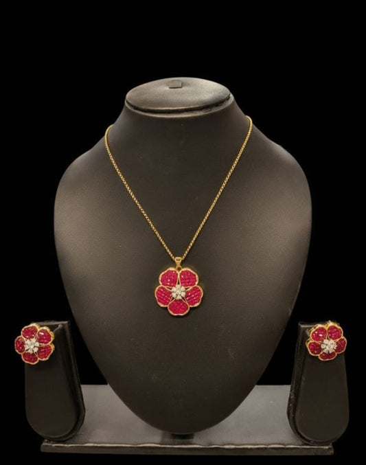 Ruby Bloom Luxe Pendant Set