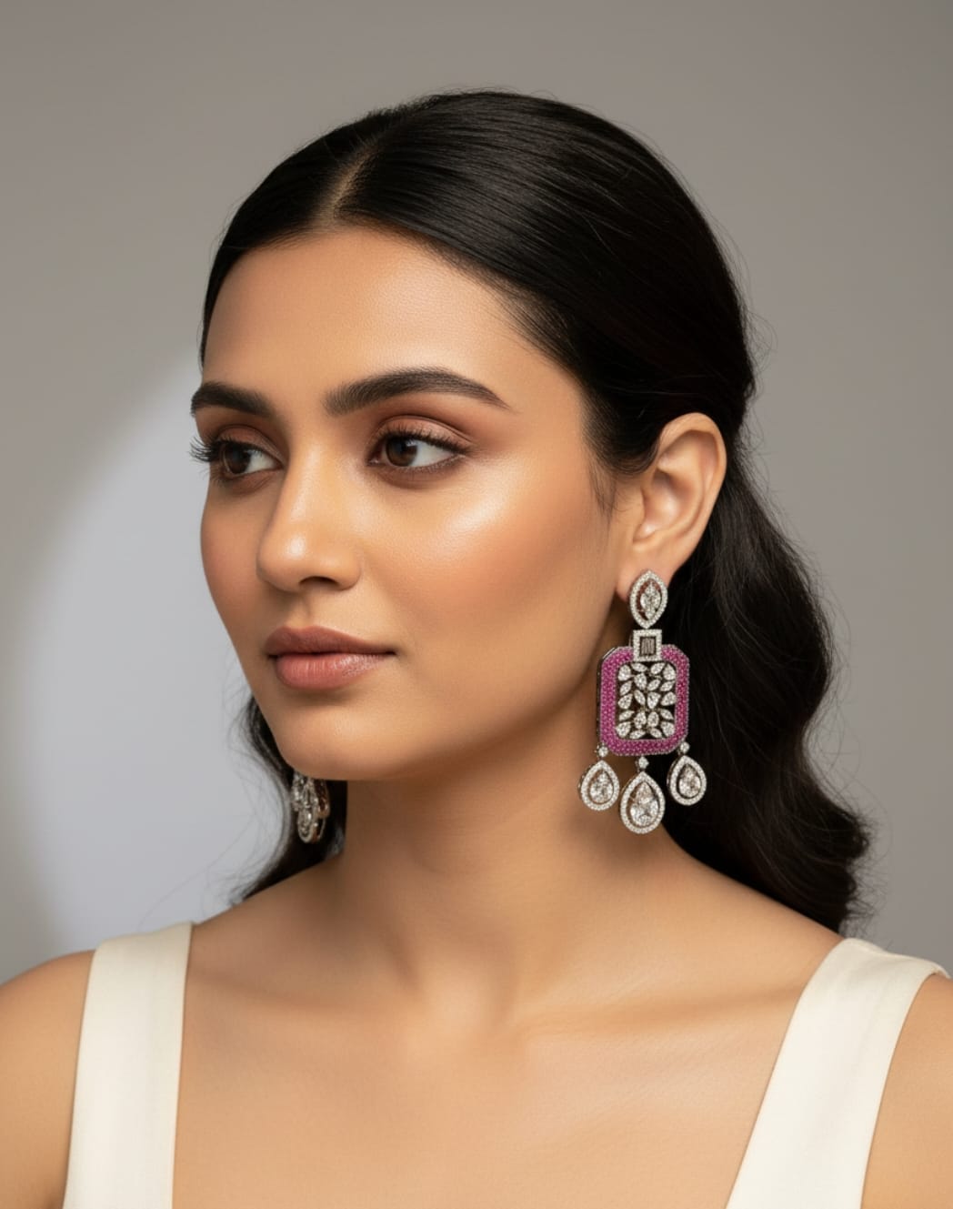 Rosé Crystal Statement Earrings