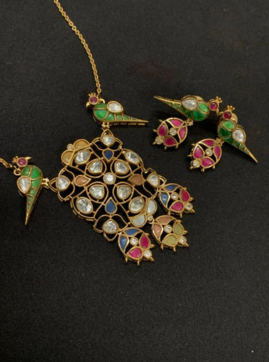 Kira Multi-Color Stones Contemporary Necklace Set