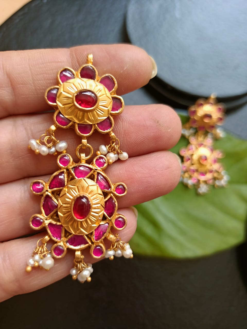 Imitation Stud Earrings Online In Kundan Buy Online – Gehna Shop